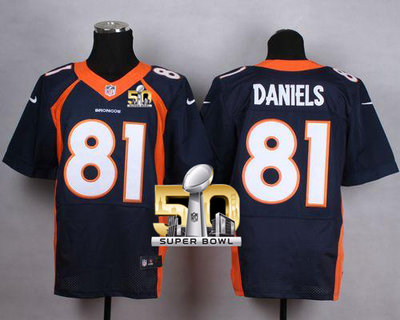 Nike Broncos #81 Owen Daniels Navy Blue Alternate Super Bowl 50 Men's Stitched NFL New Elite Jersey