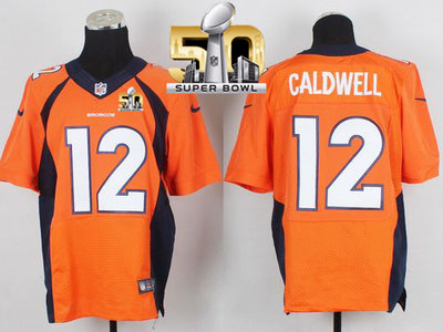 Nike Broncos #12 Andre Caldwell Orange Team Color Super Bowl 50 Men's Stitched NFL New Elite Jersey