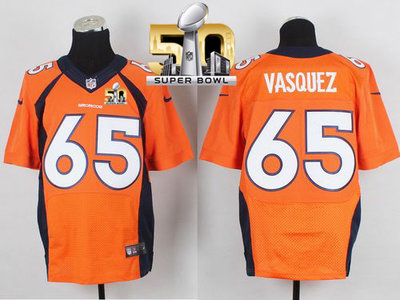Nike Broncos #65 Louis Vasquez Orange Team Color Super Bowl 50 Men's Stitched NFL New Elite Jersey