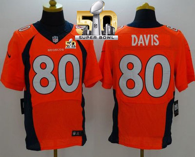 Nike Broncos #80 Vernon Davis Orange Team Color Super Bowl 50 Men's Stitched NFL New Elite Jersey Nike Broncos #80 Vernon Davis Orange Team Color Super Bowl 50 Men's Stitched NFL New Elite Jersey