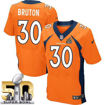 Nike Broncos #30 David Bruton Orange Team Color Super Bowl 50 Men's Stitched NFL New Elite Jersey
