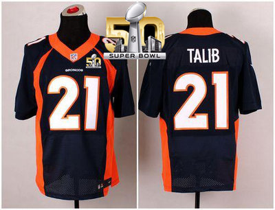 Nike Broncos #21 Aqib Talib Navy Blue Alternate Super Bowl 50 Men's Stitched NFL New Elite Jersey Nike Broncos #21 Aqib Talib Navy Blue Alternate Super Bowl 50 Men's Stitched NFL New Elite Jersey