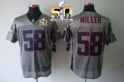 Nike Broncos #58 Von Miller Grey Shadow Super Bowl 50 Men's Stitched NFL Elite Jersey Nike Broncos #58 Von Miller Grey Shadow Super Bowl 50 Men's Stitched NFL Elite Jersey