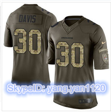 Nike Denver Broncos #30 Terrell Davis Green Men's Stitched NFL Limited Salute To Service Jersey