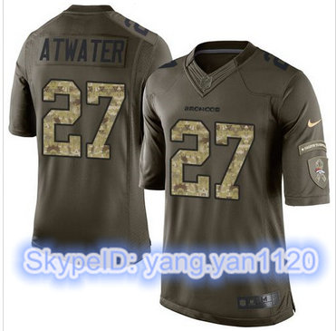 Nike Denver Broncos #27 Steve Atwater Green Men's Stitched NFL Limited Salute To Service Jersey