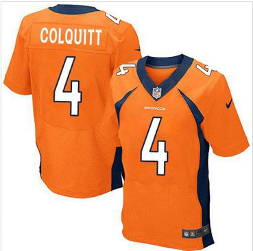 Nike Denver Broncos #4 Britton Colquitt Orange Team Color Men's Stitched NFL New Elite Jersey