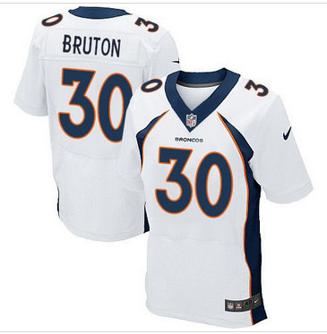 Nike Denver Broncos #30 David Bruton White Men's Stitched NFL New Elite Jersey