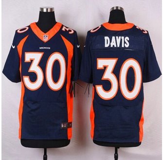 NEW Denver Broncos #30 Terrell Davis Navy Blue Alternate Men's Stitched NFL New Elite jersey