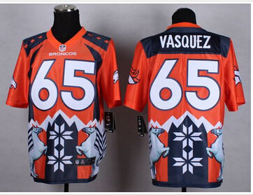 NEW Denver Broncos #65 Louis Vasquez Orange NFL Elite Noble Fashion Jersey