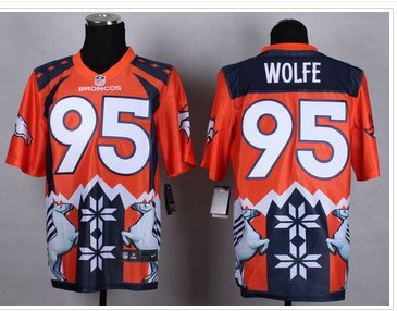 NEW Denver Broncos #95 Derek Wolfe Orange NFL Elite Noble Fashion Jersey