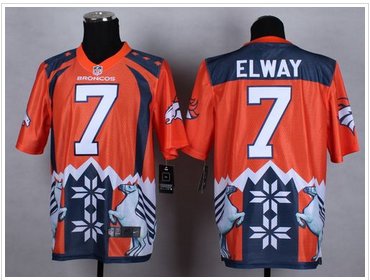 NEW Denver Broncos #7 John Elway Orange NFL Elite Noble Fashion Jersey