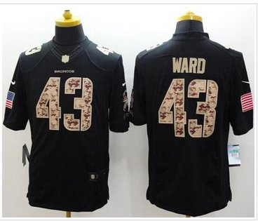 NEW Denver Broncos #43 T.J. Ward Black NFL Limited Salute to Service jersey