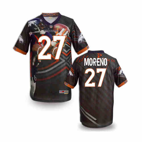 New Denver Broncos 27# Knowshon Moreno Team Color NFL Elite Fanatical Version Jerseys