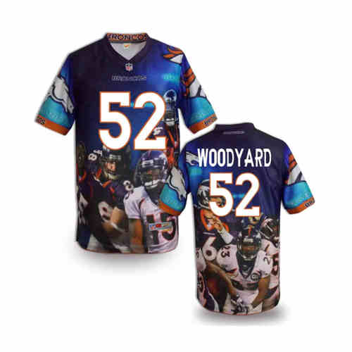 New Denver Broncos 52# Wesley Woodyard Team Color NFL Elite Fanatical Version Jersey
