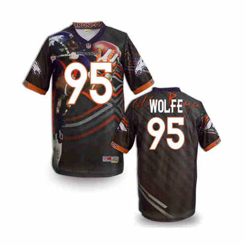 New Denver Broncos 95 Derek Wolfe Team Color NFL Elite Fanatical Version Jersey