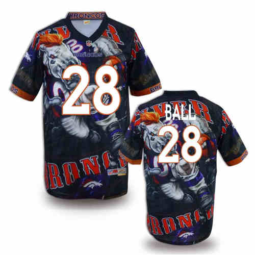 New Denver Broncos 28 Montee Ball Team Color Elite Fanatical Version Jerseys