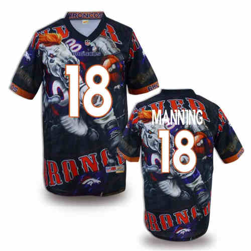 New Denver Broncos 18 Peyton Manning Team Color Elite Fanatical Version Jerseys
