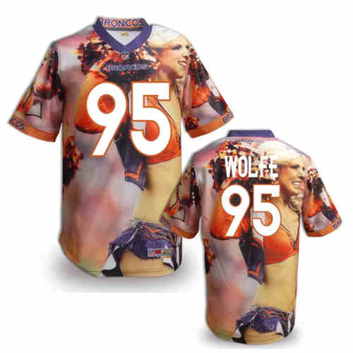 New Denver Broncos #95 Derek Wolfe Team Color Elite Fanatical Version Jerseys