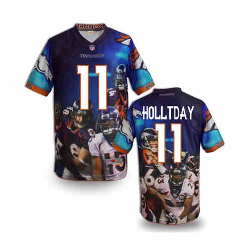 New Denver Broncos 11# Trindon Holliday Team Color NFL Elite Fanatical Version Jersey