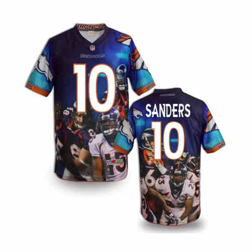 New Denver Broncos 10# Emmanuel Sanders Team Color NFL Elite Fanatical Version Jersey