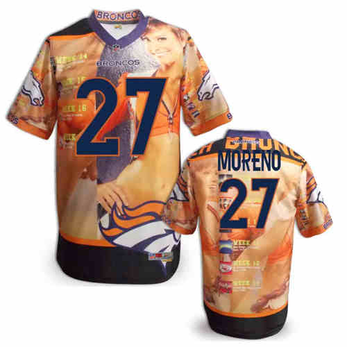 New Denver Broncos #27 Knowshon Moreno Team Color NFL Elite Fanatical Version Jerseys
