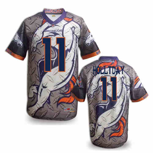 New Denver Broncos 11 Trindon Holliday Team Color NFL Elite Fanatical Version Jersey