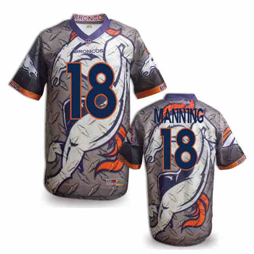 New Denver Broncos 18 Peyton Manning Team Color NFL Elite Fanatical Version Jersey
