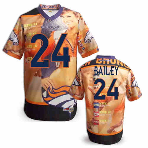 New Denver Broncos #24 Champ Bailey Team Color NFL Elite Fanatical Version Jerseys