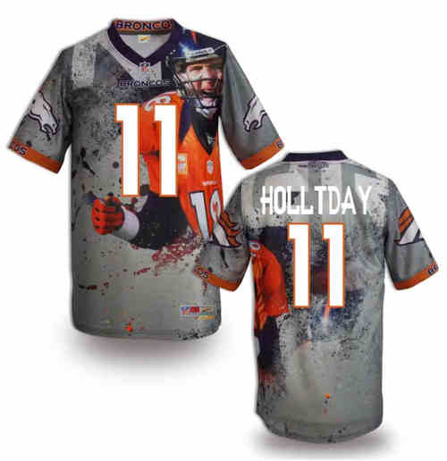 New Denver Broncos #11 Trindon Holliday Team Color Elite Fanatical Version Jerseys
