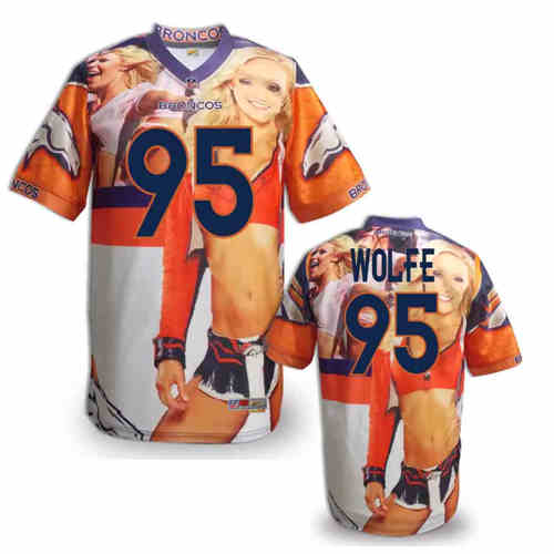 New Denver Broncos #95 Derek Wolfe Team Color NFL Elite Fanatical Version Jerseys