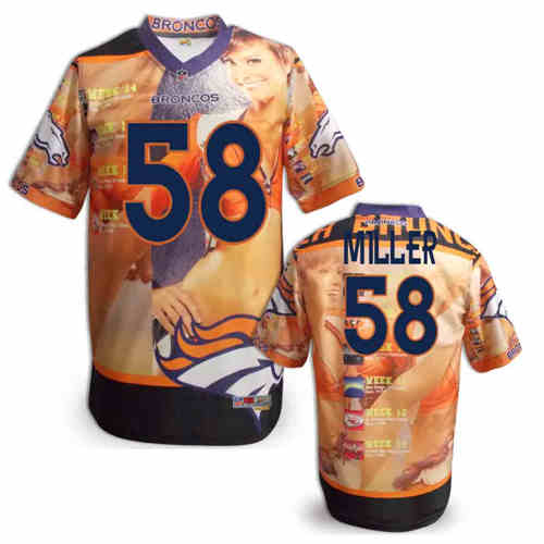 New Denver Broncos #58 Von Miller Team Color NFL Elite Fanatical Version Jerseys
