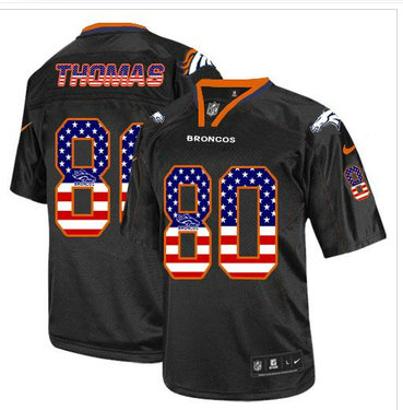 NEW Denver Broncos #80 Julius Thomas Black NFL Elite USA Flag Fashion Jersey