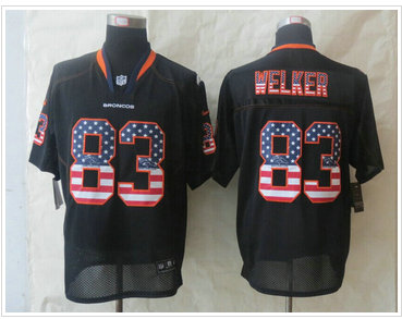 New Denver Broncos #83 Wes Welker USA Flag Fashion Black Elite Jerseys