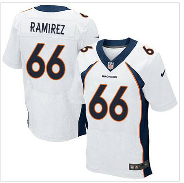 NEW Denver Broncos #66 Manny Ramirez White NFL New Elite Jersey
