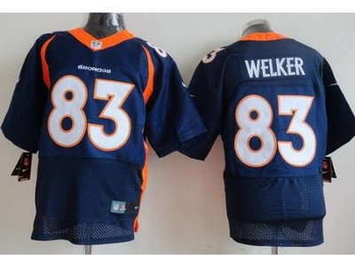 013 NFL NEW Denver Broncos 83 Wes Welker Blue Jerseys(Elite)