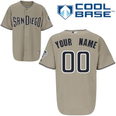 Customized San Diego Padres Jersey Grey Road Cool Base Baseball Jersey
