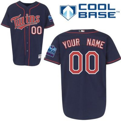 Customized Minnesota Twins Jersey Dark Blue Home Cool Base Baseball Jersey