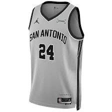 Men's San Antonio Spurs #24 Devin Vessell Silver 2025 Statement Edition Stitched Basketball Jersey