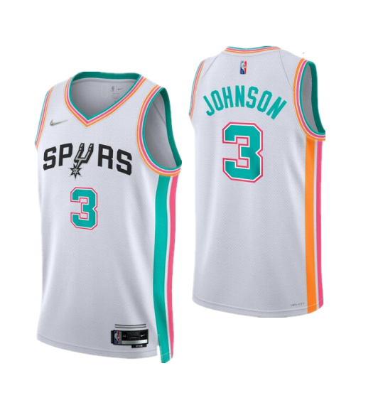 Men's San Antonio Spurs #3 Keldon Johnson 2021 22 White City Edition Stitched Jersey Men's San Antonio Spurs #3 Keldon Johnson 2021 22 White City Edition Stitched Jersey