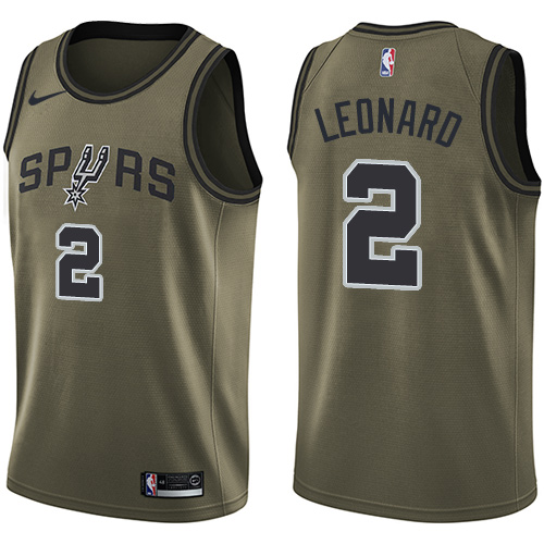 Nike Spurs #2 Kawhi Leonard Green Salute to Service NBA Swingman Jersey Nike Spurs #2 Kawhi Leonard Green Salute to Service NBA Swingman Jersey