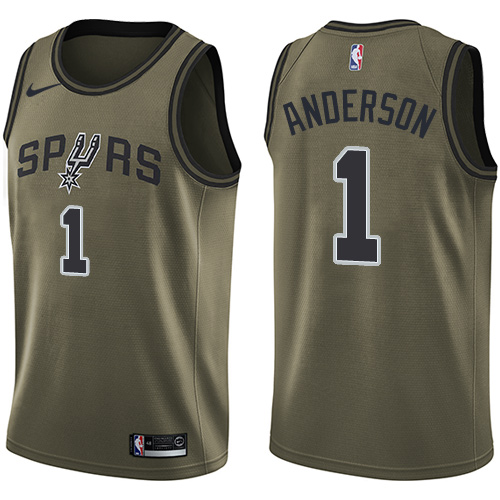 Nike Spurs #1 Kyle Anderson Green Salute to Service NBA Swingman Jersey Nike Spurs #1 Kyle Anderson Green Salute to Service NBA Swingman Jersey