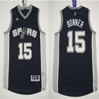 Revolution 30 San Antonio Spurs #15 Matt Bonner Black Stitched NBA Jersey