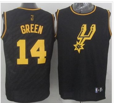 San Antonio Spurs #14 Danny Green Black Precious Metals Fashion Stitched NBA Jersey