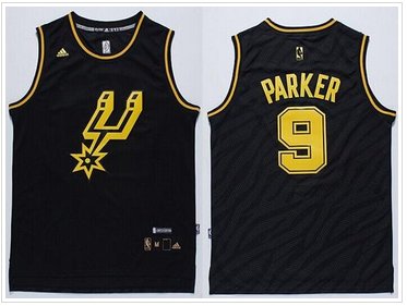 San Antonio Spurs #9 Tony Parker Black Precious Metals Fashion NBA Jersey San Antonio Spurs #9 Tony Parker Black Precious Metals Fashion NBA Jersey