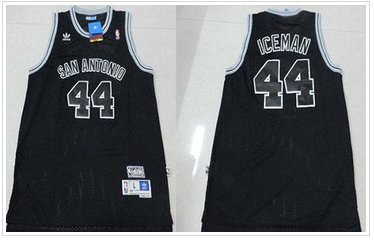 San Antonio Spurs #44 George Gervin Black Iceman Nickname Stitched NBA Jersey San Antonio Spurs #44 George Gervin Black Iceman Nickname Stitched NBA Jersey