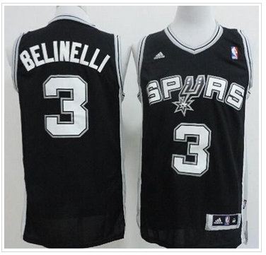 San Antonio Spurs #3 Marco Belinelli black Revolution 30 Jersey