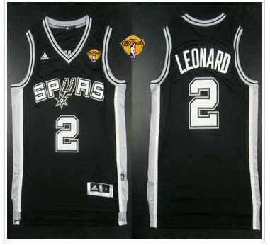 San Antonio Spurs Revolution 30 Spurs #2 Kawhi Leonard Black Finals Patch Stitched NBA Jersey