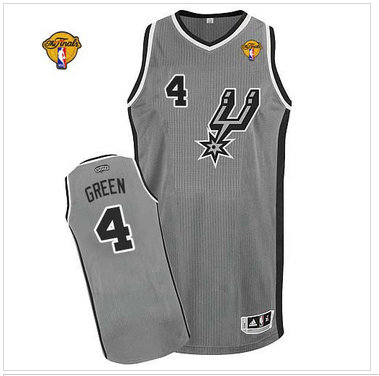 San Antonio Spurs #4 Danny Green Grey Alternate Finals Patch Stitched NBA Jersey
