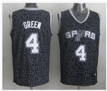 San Antonio Spurs #4 Danny Green Black Crazy Light NBA Jersey