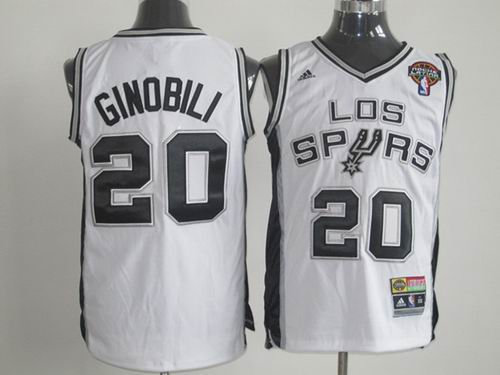 San Antonio Spurs 20 Manu Ginobili Latin Nights white jerseys